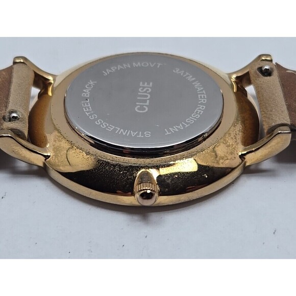 Cluse La Boheme Womens Quartz Watch 38mm Gold Beige Strap Minimalist New Battery - Picture 12 of 14